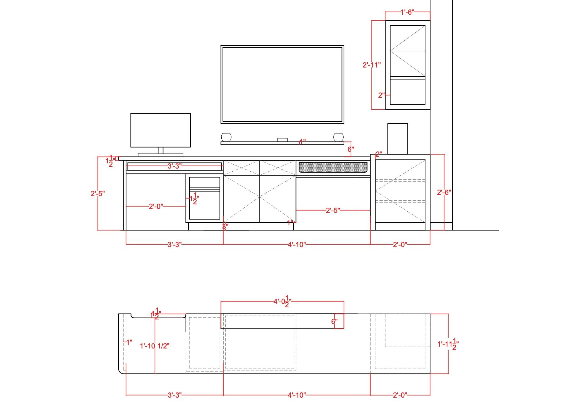 A screenshot of the schematic for a work desk.