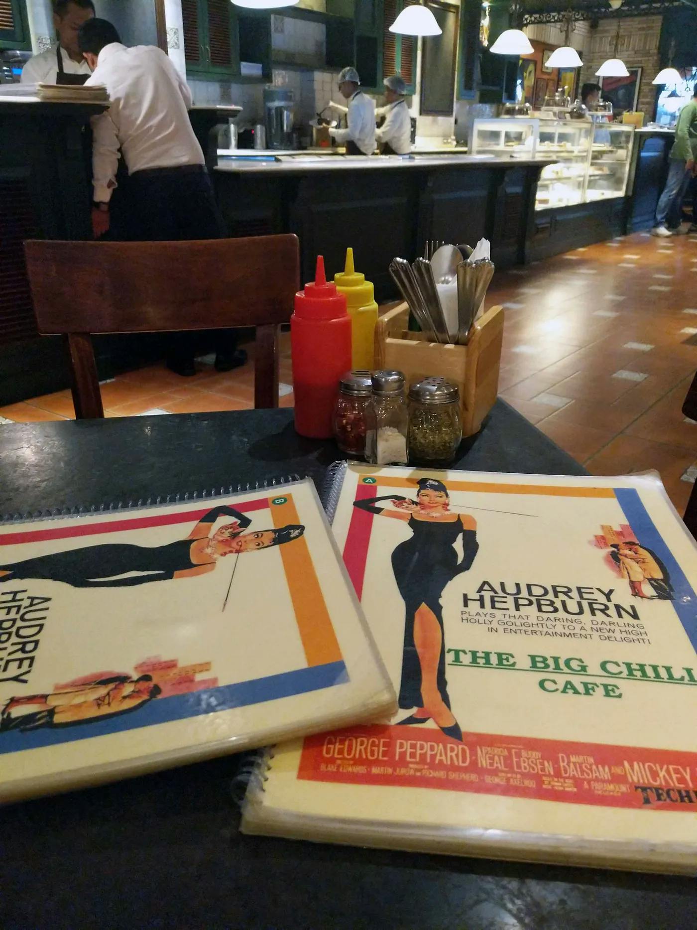 The Big Chill Café's menus laying on a table